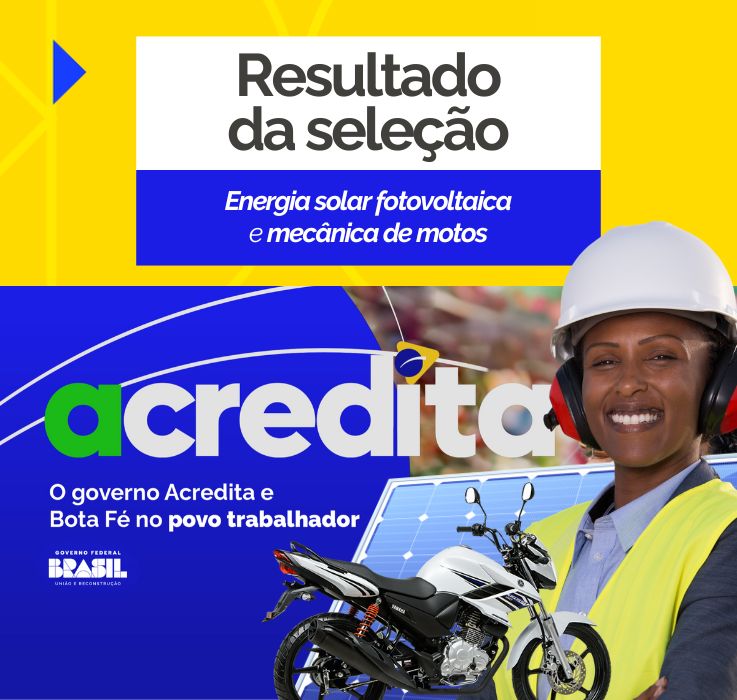 Confira o resultado final da seleção de participantes dos cursos de energia solar e mecânica de motocicletas